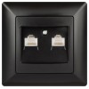 Розетка компьютерная 2-м СП Solo 4-304-05 RJ45 антрацит Intro Б0043393