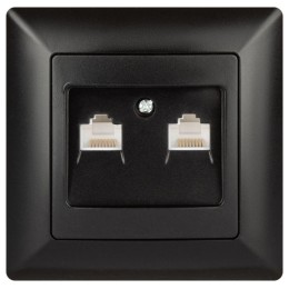 Розетка компьютерная 2-м СП Solo 4-304-05 RJ45 антрацит Intro Б0043393