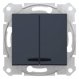 Выключатель 2-кл. СП Sedna 10А IP20 (сх. 5) 250В с подсветкой графит SchE SDN0300370