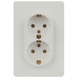 Розетка 2-м СП Style 7-205-01 16А 250В IP20 2х2P+E Schuko с заземл. бел. Intro Б0060621