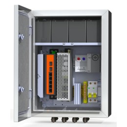 Термошкаф коммутационный 4хPoE 2хSFP 4хSC АКБ 4х12В 7А/ч IP66 300х400х210мм 6 УТП 4КУ ГЗ AКБ 7А Mast