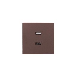 Розетка 2-мест. USB разъем СП ZIMA IP20 шоколад LEZARD 704-7388-192