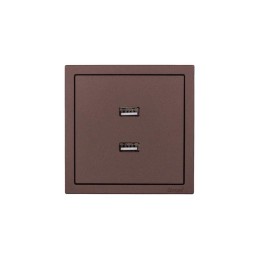 Розетка 2-мест. USB разъем СП ZIMA IP20 шоколад LEZARD 704-7388-192