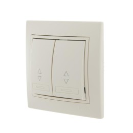 Переключатель проходной 2-кл. СП Mira 10А со вставкой крем. LEZARD 701-0303-106