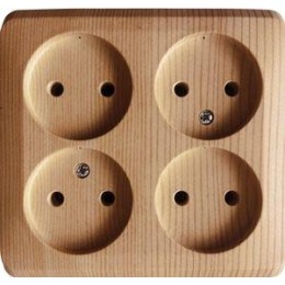 Розетка 4-м ОП Этюд 16А IP20 250В без заземл. без защ. шторок сосна SE PA16-205D