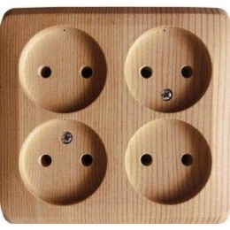 Розетка 4-м ОП Этюд 16А IP20 250В без заземл. без защ. шторок сосна SE PA16-205D