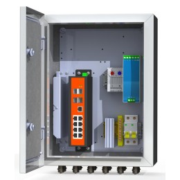 Термошкаф коммутационный 8хPoE 2хSFP 4хSC IP66 300х400х210мм 6 УТП 8КУ Mastermann 00-00015655