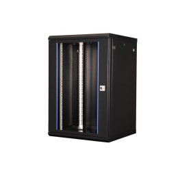 Шкаф телекоммуникационный настен. 19дюйм 18U 901х600х600мм дверь стекло черн. Datarex DR-635101