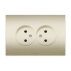 Розетка 2-м СП 1мод. Cosmo 16А IP20 без заземл. титаниум ABB 632-011400-908