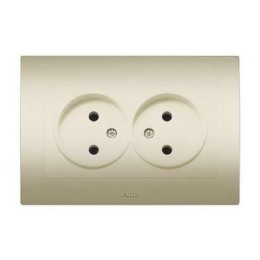 Розетка 2-м СП 1мод. Cosmo 16А IP20 без заземл. титаниум ABB 632-011400-908