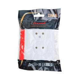 Розетка 2-мест. б/з СП ZIMA IP20 16А ПБТ безвинт. зажим бел. LEZARD 704-0200-128BQC