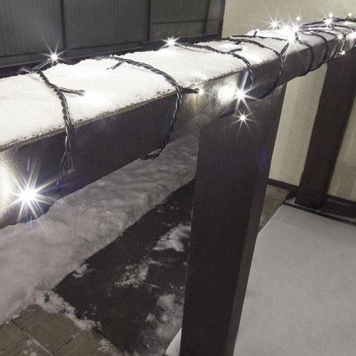 Гирлянда светодиодная управляемая"Нить" 10м 100LED тепл. бел. 10Вт 220-240В IP65 8 режимов провод ПВ