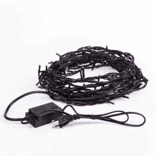 Гирлянда светодиодная управляемая"Нить" 20м 200LED тепл. бел. 20Вт IP65 провод ПВХ черн. (нужен конт