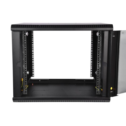 Шкаф коммутационный ШРН-Э-6.650-9005 6U 600х650мм передн. двер. стеклян. несъемн. 50кг черн. ЦМО 121