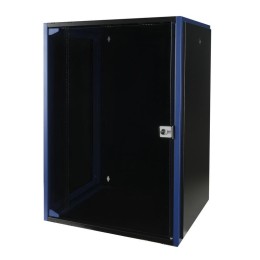 Шкаф настенный 19дюйм 18U 600х450 дв. стекл. черн. Datarex DR-600411