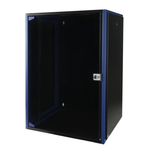 Шкаф настенный 19дюйм 18U 600х450 дв. стекл. черн. Datarex DR-600411