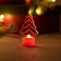 Фигура светодиодная "Елочка 2D" 10см 1LED 0.1Вт 4.5В IP20 на подставке элементы питания 3хAG13(LR44)