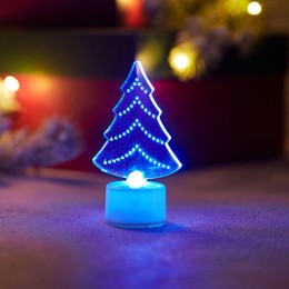 Фигура светодиодная "Елочка 2D" 10см 1LED 0.1Вт 4.5В IP20 на подставке элементы питания 3хAG13(LR44)