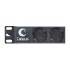 Блок розеток 6-м PDU-6P-2EU 16А горизонт. евро/немецк. стандарт без выкл. шнур 2м для 19дюйм шкафов