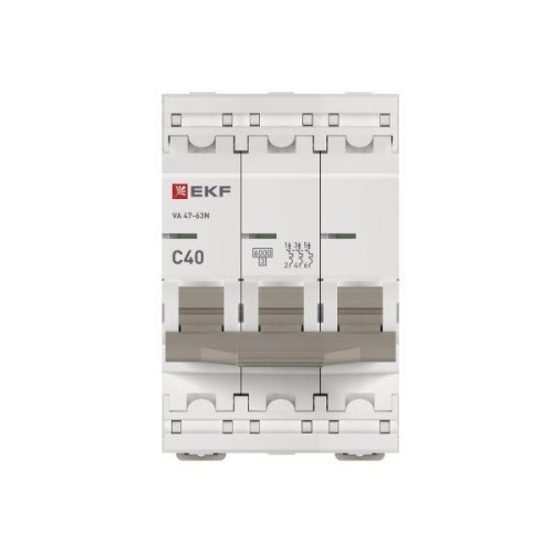 Выключатель автоматический 3п C 40А 6кА ВА 47-63N PROxima EKF M636340C