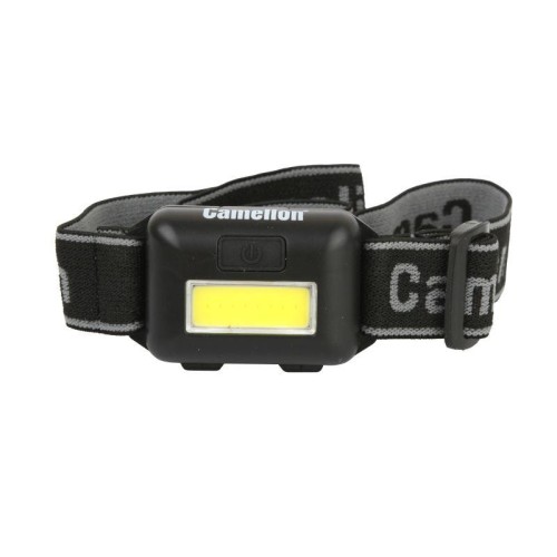 Фонарь налобный LED5355 1Вт COB LED 3 реж. 3XAAA пласт. блист. черн. Camelion 13748