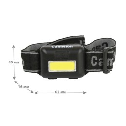 Фонарь налобный LED5355 1Вт COB LED 3 реж. 3XAAA пласт. блист. черн. Camelion 13748