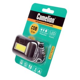 Фонарь налобный LED5355 1Вт COB LED 3 реж. 3XAAA пласт. блист. черн. Camelion 13748
