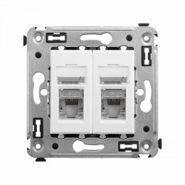 DKC Avanti Компьютерная розетка RJ-45 в стену, кат.6 двойная экранированная, "Белое облако"