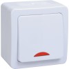 Выключатель 1-кл. ОП Гермес Plus 10А IP54 ВС20-1-1-ГПБ с индикацией цвет клавиши: бел. бел. IEK EVMP