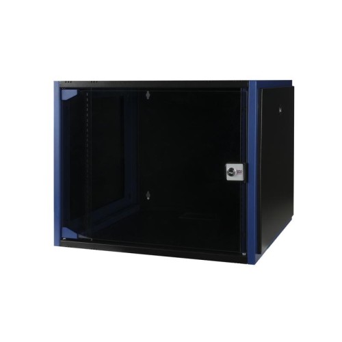Шкаф настенный 19дюйм 9U 600х450 дв. стекл. черн. Datarex DR-600111