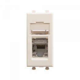DKC Avanti Компьютерная розетка RJ-45 модульная, кат.5е экранированная, "Ванильная дымка", 1 модуль