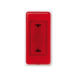 Лампа сигнальная с прозр. красн. крышкой узкая 130-250В Simon27 бел. 27810-34