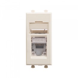 DKC Avanti Компьютерная розетка RJ-45 модульная, кат.6 экранированная, "Ванильная дымка", 1 модуль