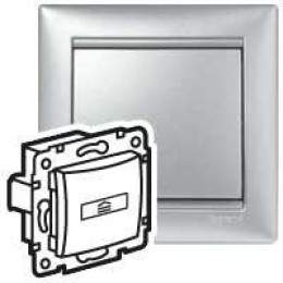 Выключатель карточный 1-кл. СП Valena 10А IP20 с ключом-картой для гостиничных номеров механизм алюм