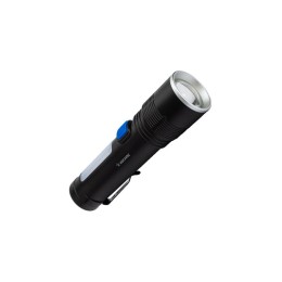 Фонарь аккумуляторный ручной 10Вт LED+2Вт COB LED zoom-линза Li-ion 18650 1800мА.ч корпус анодир. ал
