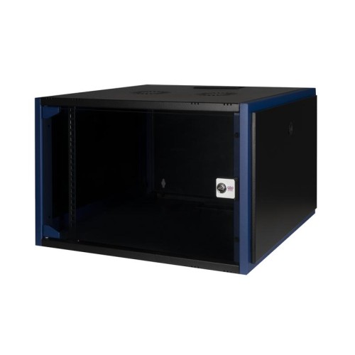 Шкаф настенный 19дюйм 7U 600х600 дв. стекл. черн. Datarex DR-600021
