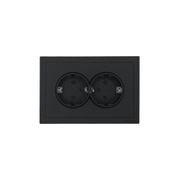 Розетка 2-мест. б/з СП ZIMA IP20 16А ПБТ безвинт. зажим черн. бархат LEZARD 704-4200-128BQC