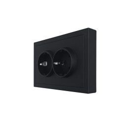 Розетка 2-мест. б/з СП ZIMA IP20 16А ПБТ безвинт. зажим черн. бархат LEZARD 704-4200-128BQC