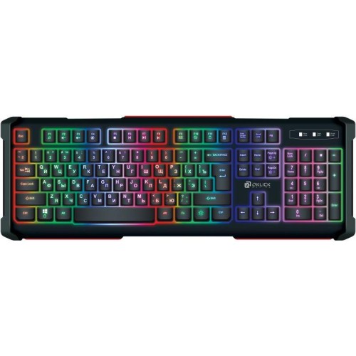 Клавиатура 717G BLACK DEATH черн./сер. USB Multimedia for gamer LED 717G ОКЛИК 476395