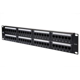 Патч-панель кат.5E UTP 19дюйм 2U 48хRJ45 568A/В черн. с организат. Datarex DR-4021