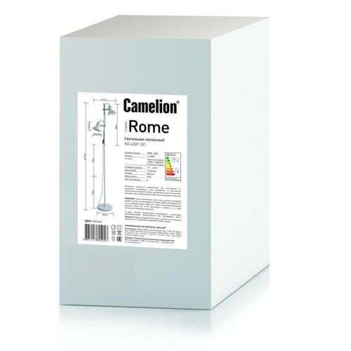 Светильник напольный KD-432F C01 Rome 2х E27 40Вт 230В бел. Camelion 14552