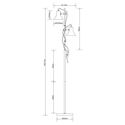 Светильник напольный KD-432F C02 Rome 2х E27 40Вт 230В черн. Camelion 14553