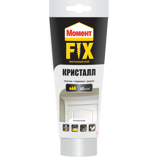 Клей монтажный "Момент FIX" кристалл 185г Момент Б0047947