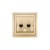 Розетка 2-мест. компьютерная СП ZIMA IP20 зол. LEZARD 704-3688-141