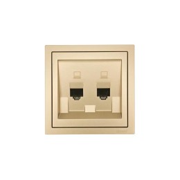 Розетка 2-мест. компьютерная СП ZIMA IP20 зол. LEZARD 704-3688-141