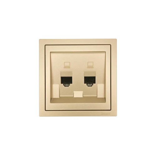 Розетка 2-мест. компьютерная СП ZIMA IP20 зол. LEZARD 704-3688-141