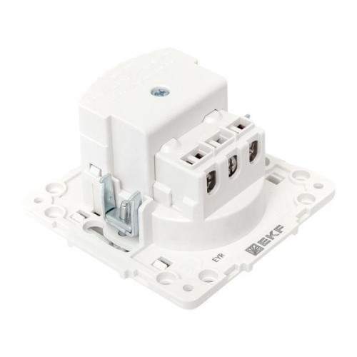 Розетка 1-м СП Стокгольм 16А USB 2A с заземл. защ. шторки винтов. клеммы механизм бел. EKF EYR16-2US
