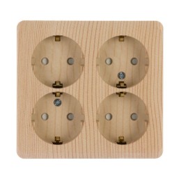 Розетка 4-м ОП Этюд 16А 250В с заземл. с заземл. защ. шторки сосна SE PA16-208D