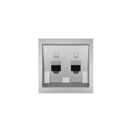 Розетка 2-мест. компьютерная СП ZIMA IP20 сер. матов. LEZARD 704-7488-141