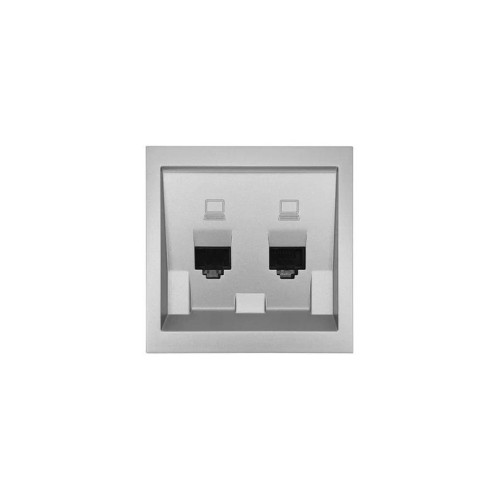 Розетка 2-мест. компьютерная СП ZIMA IP20 сер. матов. LEZARD 704-7488-141